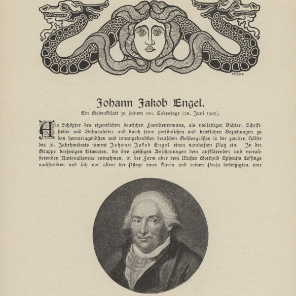 Johann Jakob Engel - Johann Jakob Engel Gedenkblatt - Druck - 1902