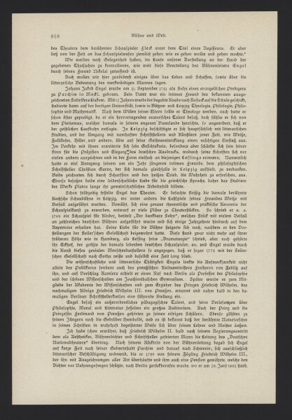 Johann Jakob Engel - Johann Jakob Engel Gedenkblatt - Druck - 1902