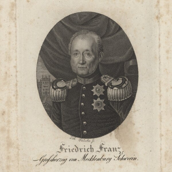 Tobias Falcke - Bildnis Friedrich Franz Großherzog - Punktierstich - um 1820