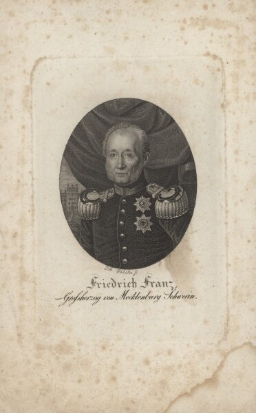 Tobias Falcke - Bildnis Friedrich Franz Großherzog - Punktierstich - um 1820