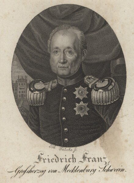Tobias Falcke - Bildnis Friedrich Franz Großherzog - Punktierstich - um 1820