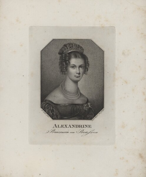 Ludwig Meyer - Bildnis Alexandrine Prinzessin von Preußen - Punktierstich - 1820