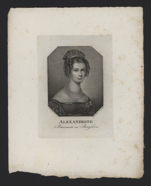 Ludwig Meyer - Bildnis Alexandrine Prinzessin von Preußen - Punktierstich - 1820