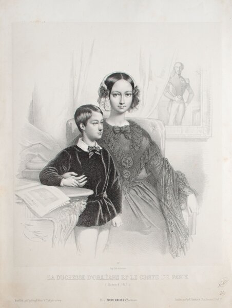 Cattier - Bildnis Helene zu Mecklenburg-Schwerin - Lithografie - 1849