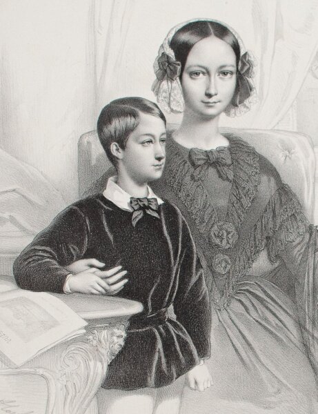 Cattier - Bildnis Helene zu Mecklenburg-Schwerin - Lithografie - 1849
