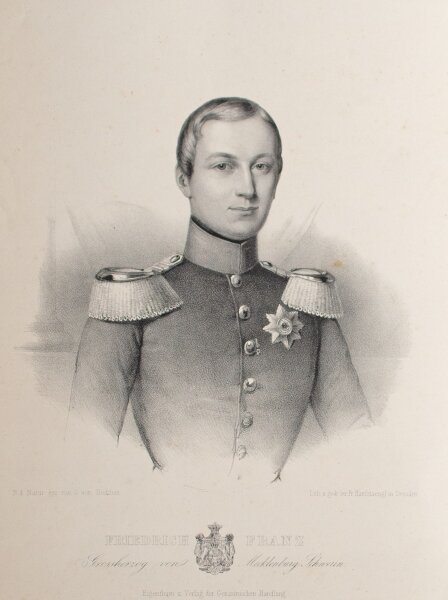 Friedrich Hanfstaengl - Bildnis Friedrich Franz Großherzog - Lithografie - 1842