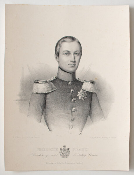 Friedrich Hanfstaengl - Bildnis Friedrich Franz Großherzog - Lithografie - 1842