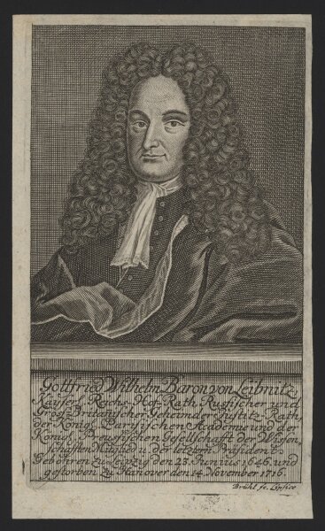 Johann Benjamin Brühl - Gottfried Wilhelm Baron von Leibnitz - Kupferstich - 1737