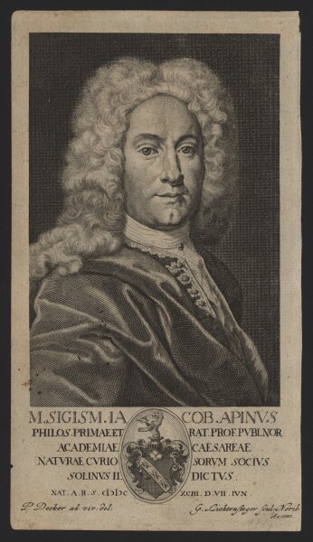 Georg Lichtensteger - Siegmund Jakob Apinus - Kupferstich - 1727