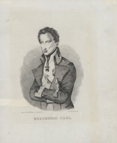 Carl Tschuppik - Karl von Österreich-Teschen - Stahlstich - um 1840