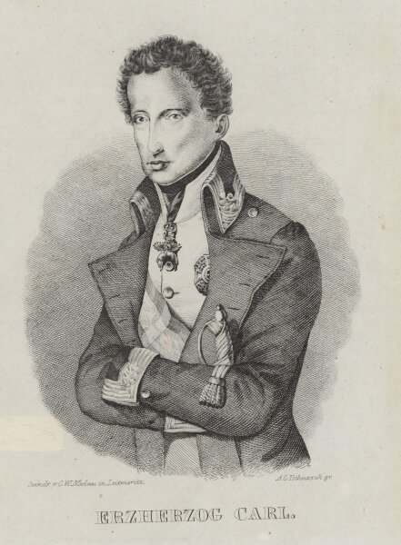 Carl Tschuppik - Karl von Österreich-Teschen - Stahlstich - um 1840