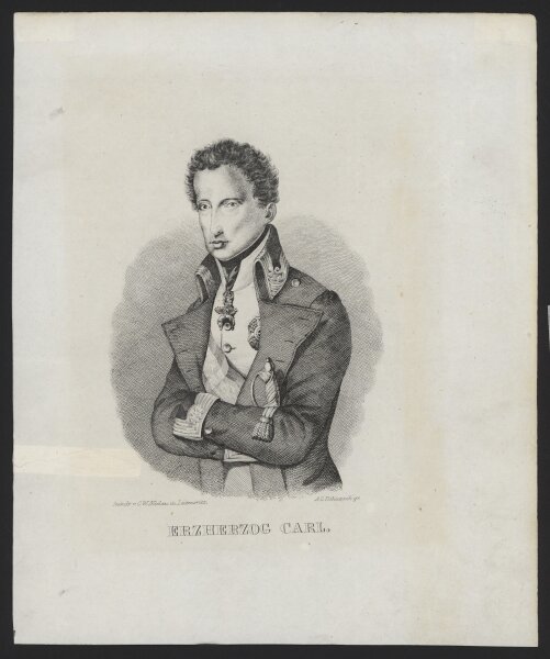 Carl Tschuppik - Karl von Österreich-Teschen - Stahlstich - um 1840