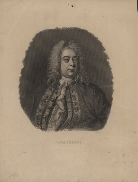 P. Wurster - Georg Friedrich Händel - Stahlstich - 1856