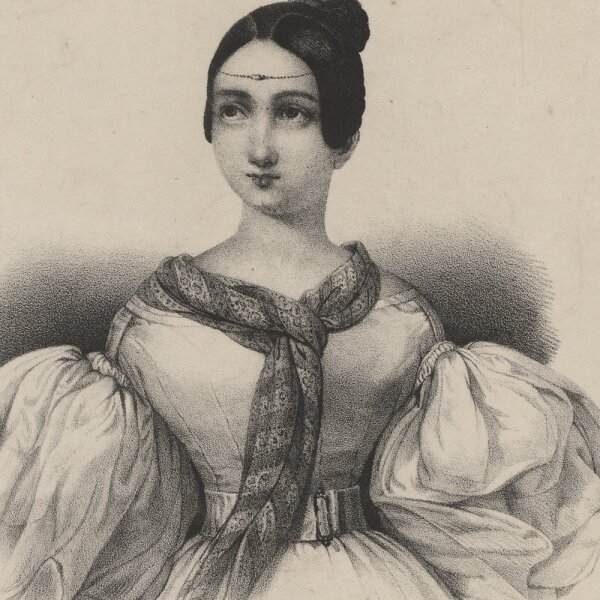 Cäcilie Brandt - Damenporträt - Lithographie - 1843