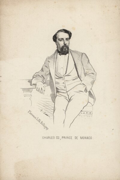 E. Ballagny - Charles III. (Monaco) - Lithographie - um 1850