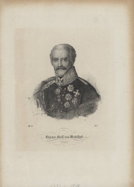 Unbekannter Künstler - Gebhard Leberecht von Blücher - Lithographie - um 1850