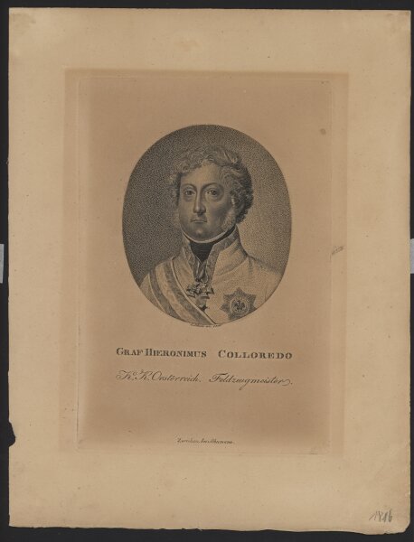 August Schumann - Hieronymus von Colloredo-Mansfeld - Punktierstich - 1816