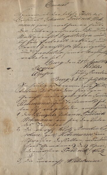 Johann Friedrich Hohmann - Testament Friseur Johann Friedrich Hohmann 1824 - Handschrift - 1824/1825