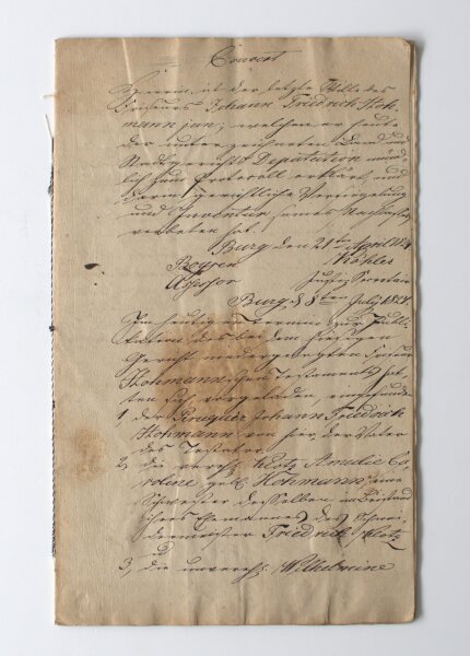 Johann Friedrich Hohmann - Testament Friseur Johann Friedrich Hohmann 1824 - Handschrift - 1824/1825