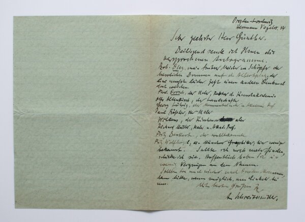 August Schreitmüller - Konvolut Schriftverkehr Bildhauer August Schreitmüller - Handschrift, Druck - 1915-1946