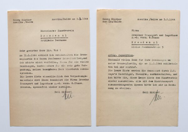 August Schreitmüller - Konvolut Schriftverkehr Bildhauer August Schreitmüller - Handschrift, Druck - 1915-1946