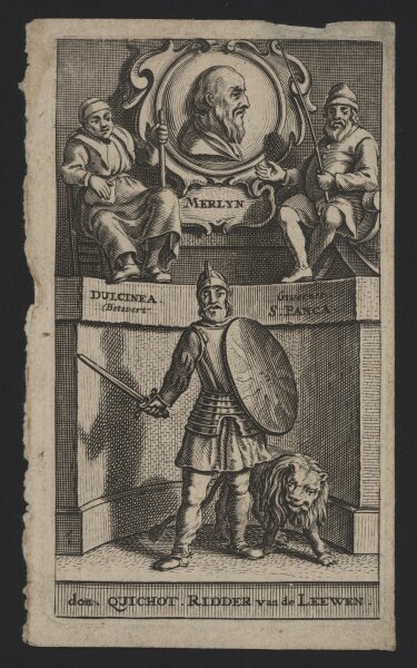Unbekannter Künstler - Don Quichot und Merlyn u.a. - Kupferstich - 17. Jh.