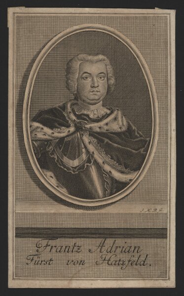 Johann Martin Bernigeroth - Franz Adrian Fürst von Hatzfeld - Kupferstich - 18. Jh.