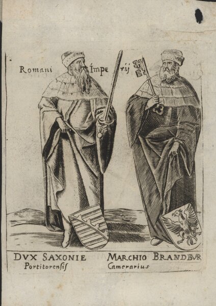 Unbekannter Künstler - Der Fürst von Sachsen und der Markgraf von Brandenburg - Kupferstich - 17. Jh.