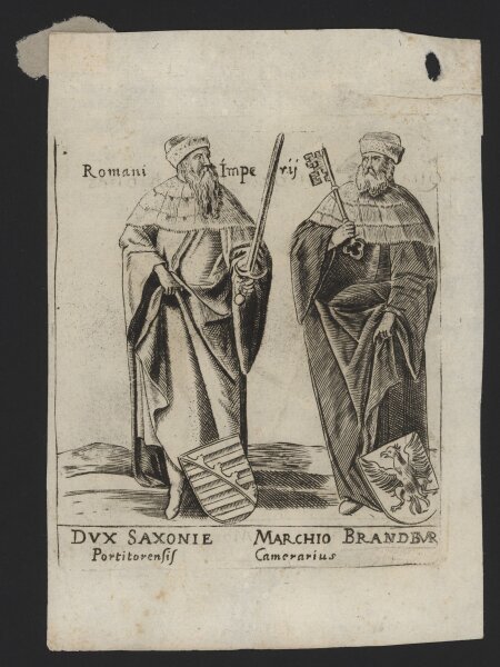 Unbekannter Künstler - Der Fürst von Sachsen und der Markgraf von Brandenburg - Kupferstich - 17. Jh.