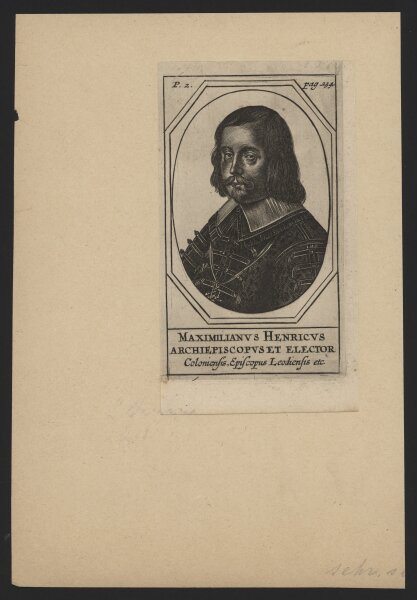 Unbekannter Künstler - Maximilian Heinrich von Bayern - Kupferstich - 17. Jh.