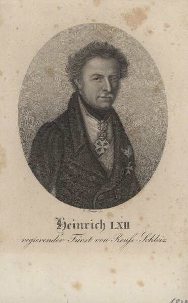 Christian Ermer - Heinrich LXII. (Reuß jüngere Linie) - Punktierstich - 1. Hälfte 19. Jh.