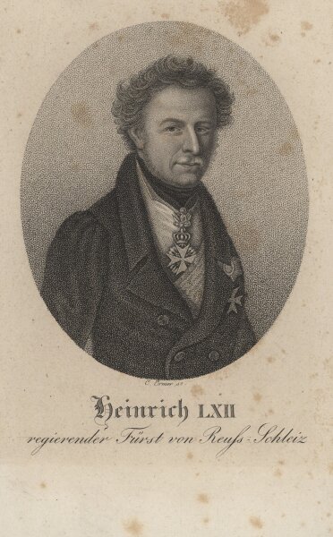 Christian Ermer - Heinrich LXII. (Reuß jüngere Linie) - Punktierstich - 1. Hälfte 19. Jh.