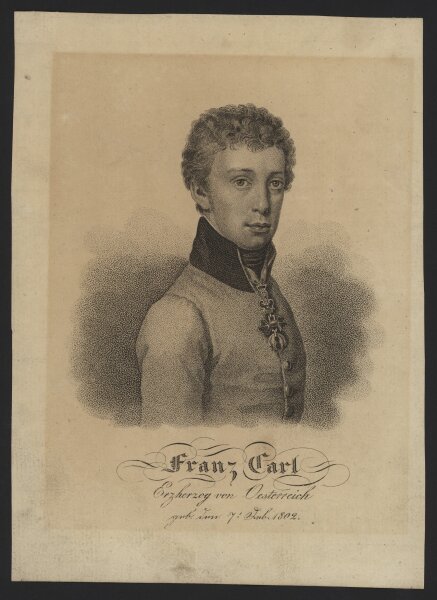 Unbekannter Künstler - Franz Karl von Österreich - Punktierstich - um 1830
