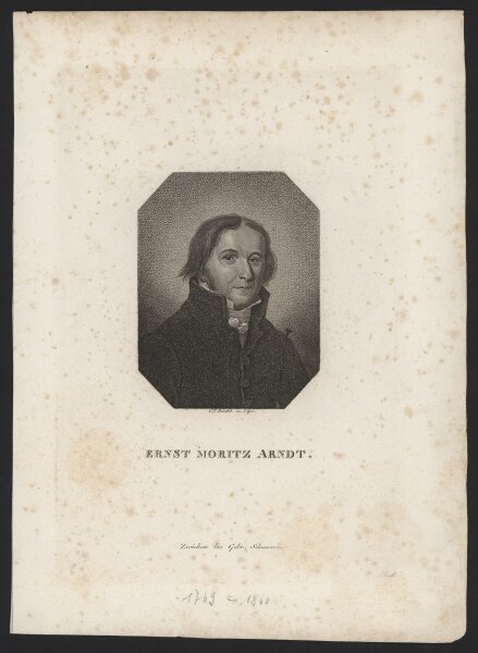 Carl Traugott Riedel - Ernst Moritz Arndt - Punktierstich - um 1820